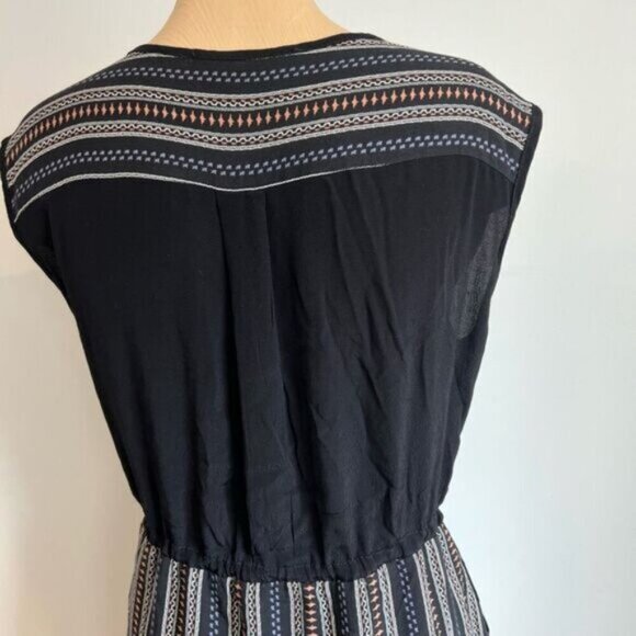 Melissa Nepton Women’s Medium Black Roxy Hi Low Short Dress Tie Short Sleeve - Picture 14 of 16